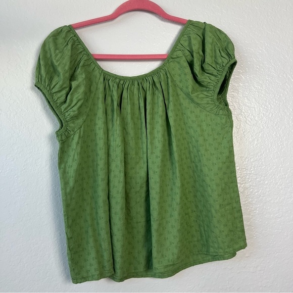 Women's Puff Cap Sleeve Top - Universal Thread™ Green - Picture 9 of 12
